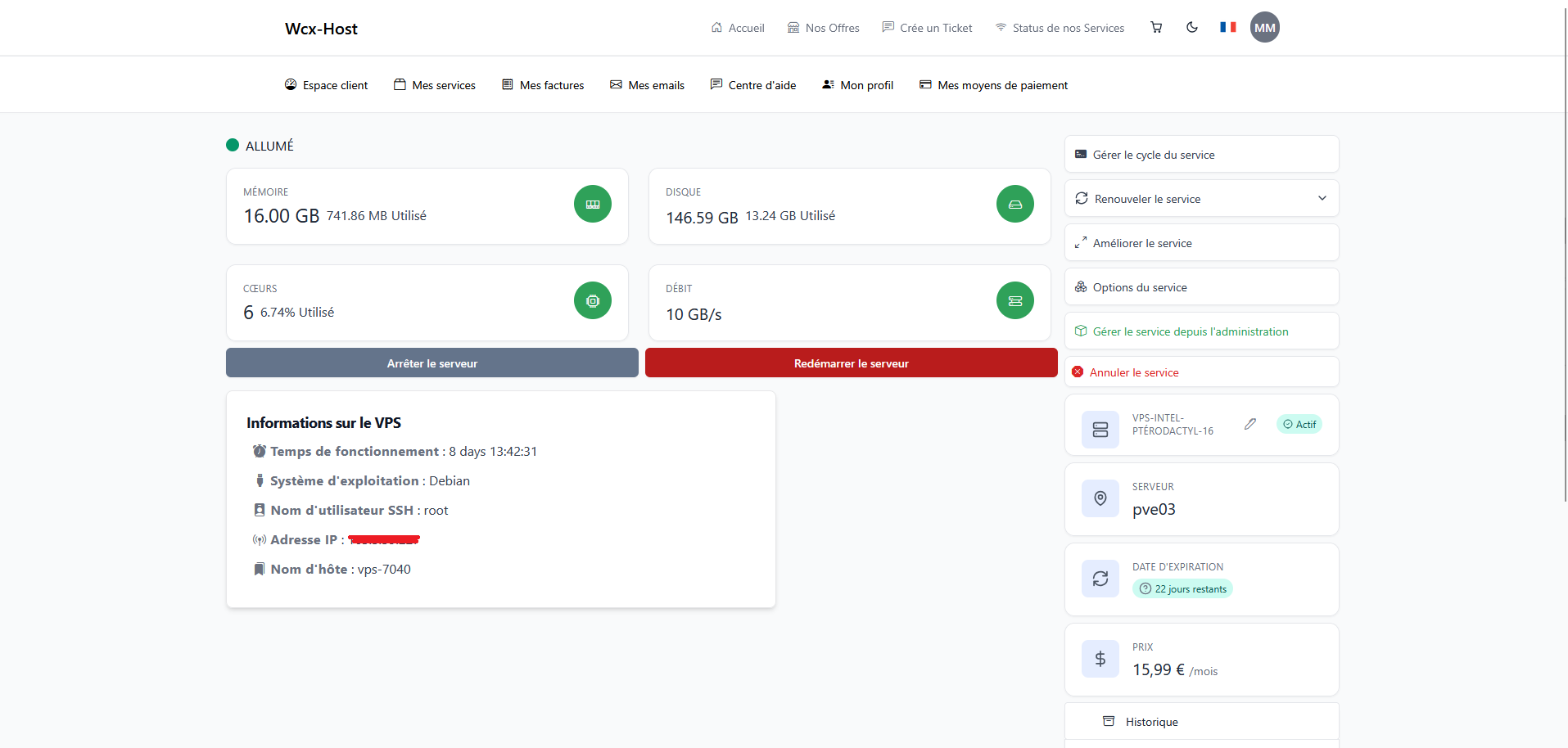 Interface client WCX-Host